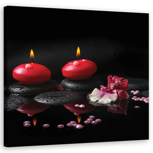 Lerretsbilde, Red Candles Zen Stones