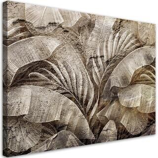 Lerretsbilde, Palm Jungle Leaves Grey