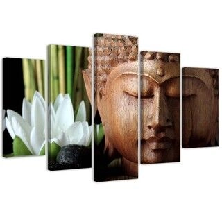 Lerretsbilde 5 deler, Buddha Zen Orient