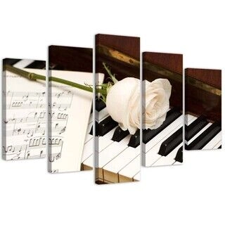 Lerretsbilde 5 deler, Rose Piano Sheet Music