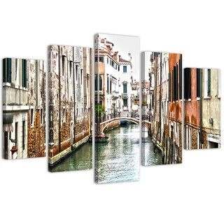 Lerretsbilde 5 deler, Venice Canal Italy City