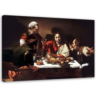 Lerretsbilde, Nattverden ved Emmaus - reproduksjon av Caravaggio