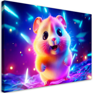 Lerretsbilde, Søt hamster neon