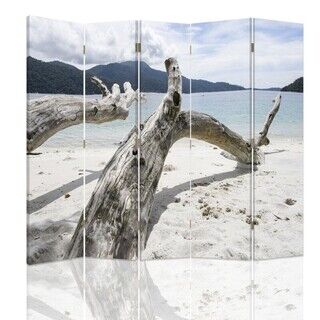 Romdeler Dobbeltsidig, Tregrener på tropisk strand - (180x170)