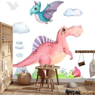Fototapet Akvarell Dinosaurer