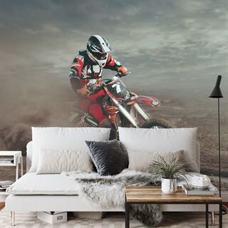 Fototapet Motocross-Rytter I Ørkenen