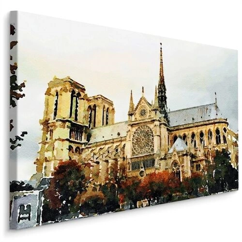Lerret Notre Dame-Katedralen Som Malt