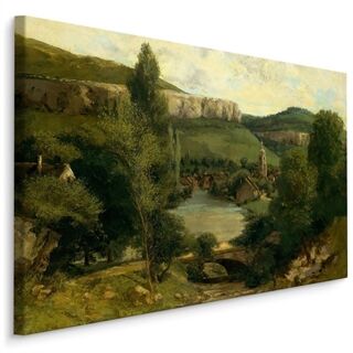 Lerret Gustave Courbet &amp;quot;Ornans View&amp;quot; Reproduksjon