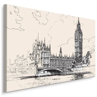 Lerret Tegning Av Palace Of Westminster