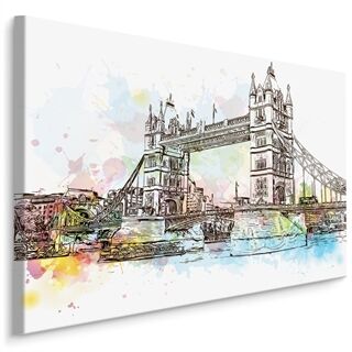 Lerret Tower Bridge Malt Med Akvarell