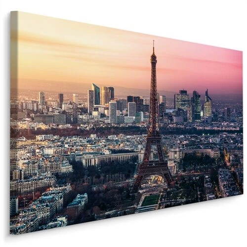 Lerret Panorama Av Paris