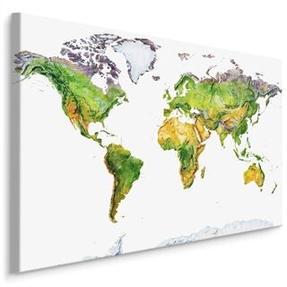Lerret Fysisk Kart Over Verden