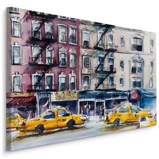 Lerret New York Gate Malt Med Akvarell