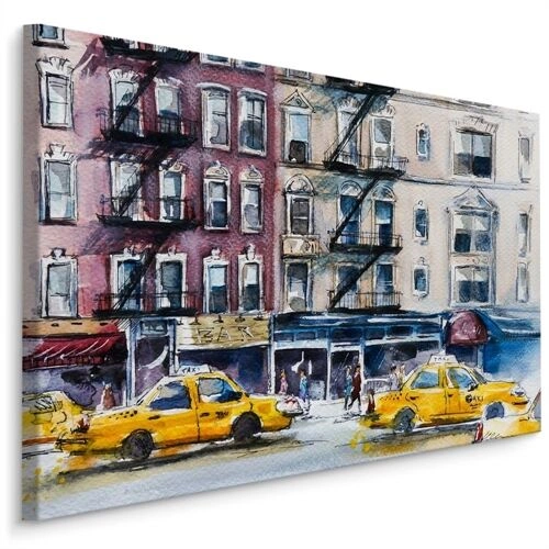 Lerret New York Gate Malt Med Akvarell