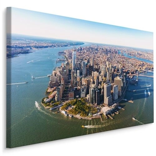 Lerret Luftfoto Av Manhattan