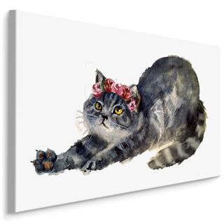Lerret Stretching Katt Malt Med Akvarell