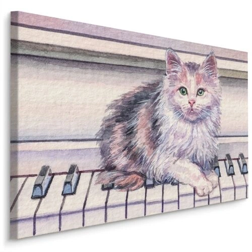 Lerret Katt På Piano