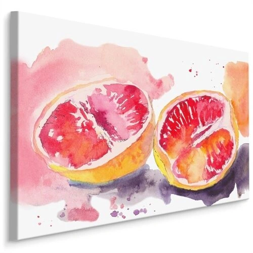 Lerret Grapefrukt Malt Med Akvarell