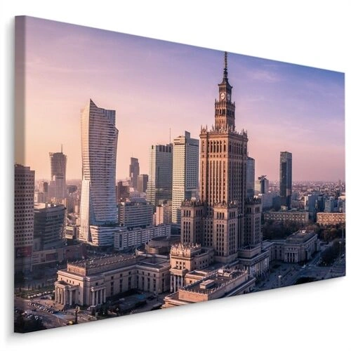 Lerret Panorama Av Byen Warszawa