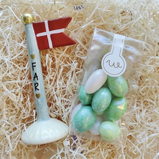 Gavekurv til mor med lys og tekst