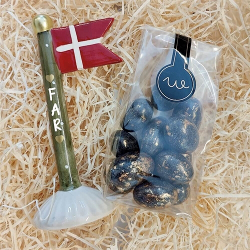 Gavekurv til mor med lys og tekst