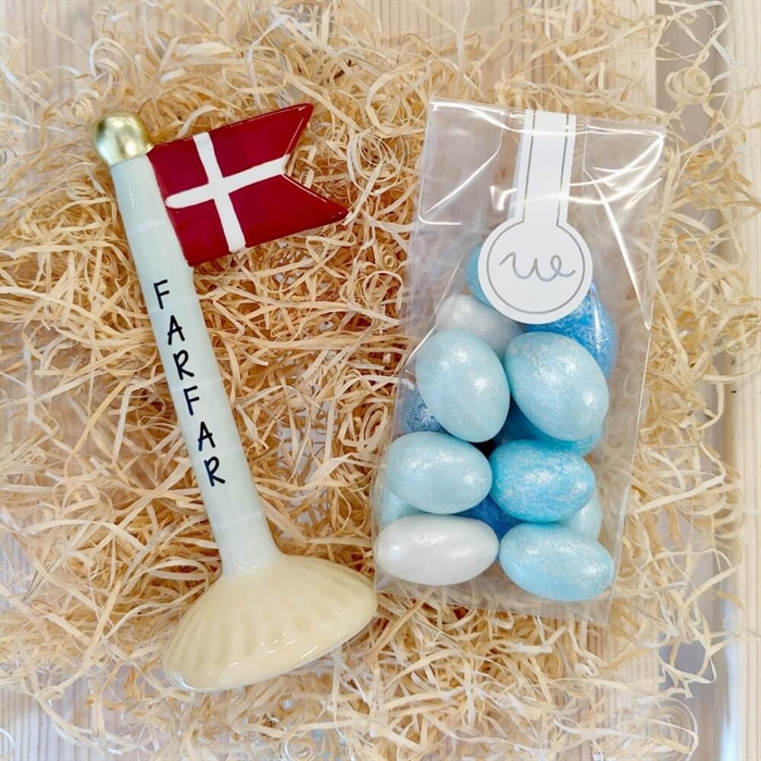 Gavekurv til mor med lys og tekst