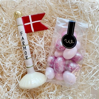 Gavekurv til mor med lys og tekst