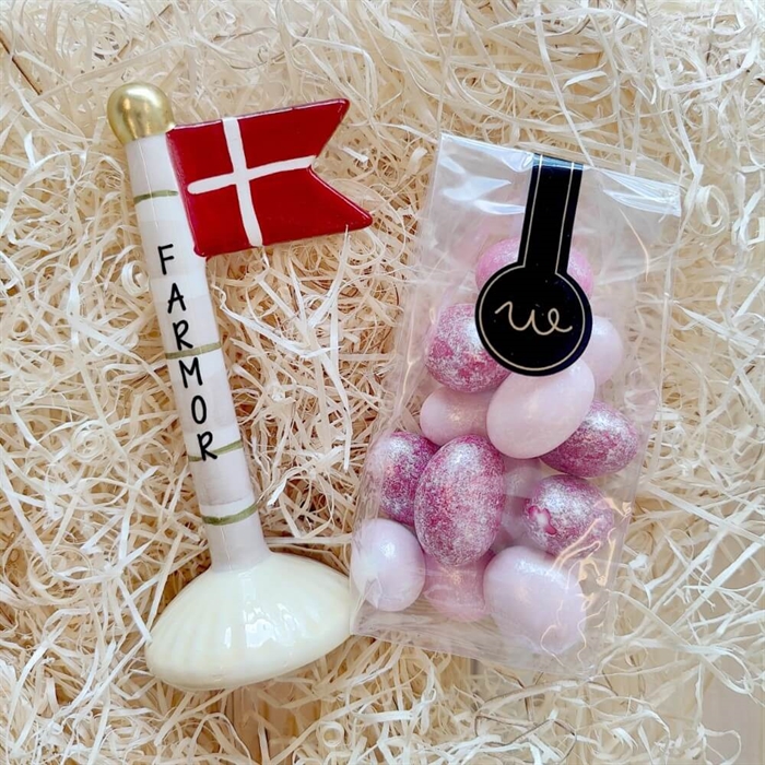 Gavekurv til mor med lys og tekst