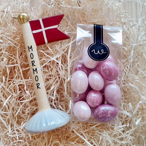 Gavekurv til mor med lys og tekst