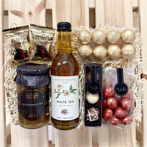 Gavekurv til mor med lys og tekst