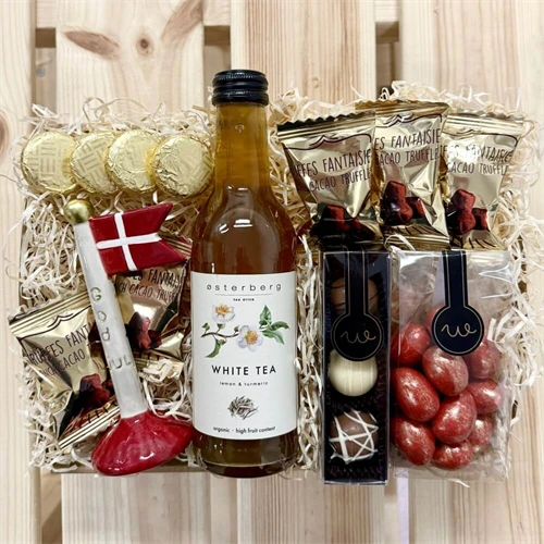 Gavekurv til mor med lys og tekst