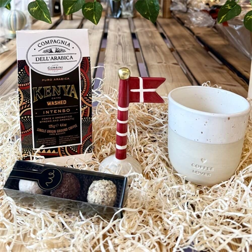 Gavekurv til mor med lys og tekst