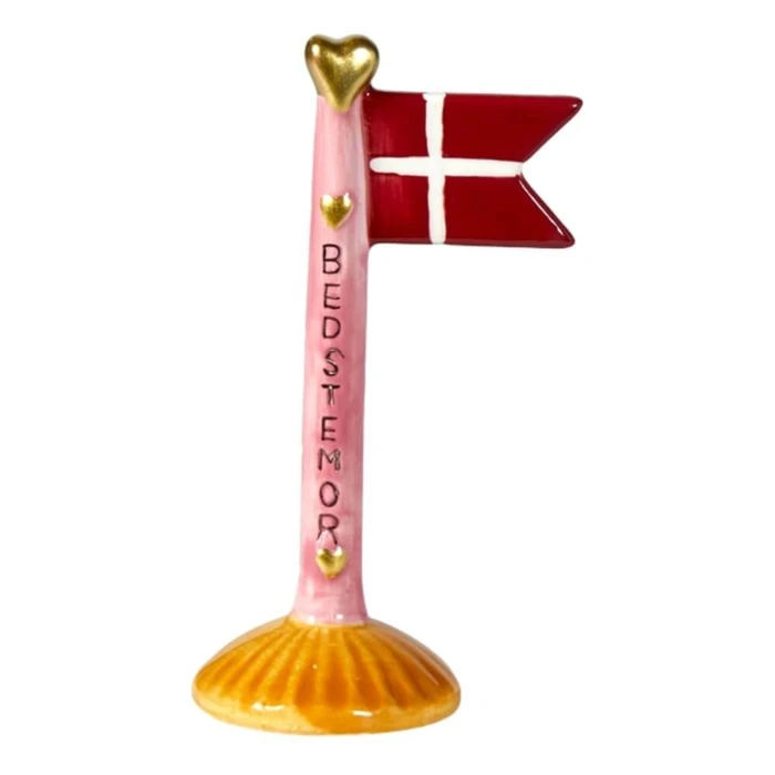 Flagg Bestemor rosa H: 14cm