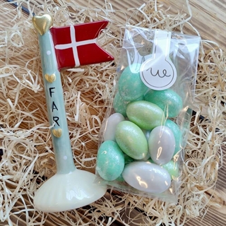 Gavekurv til mor med lys og tekst