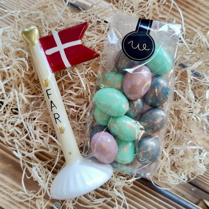 Gavekurv til mor med lys og tekst