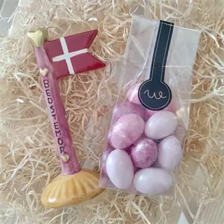 Gavekurv til mor med lys og tekst