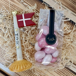Gavekurv til mor med lys og tekst