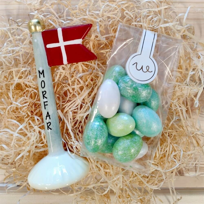 Gavekurv til mor med lys og tekst