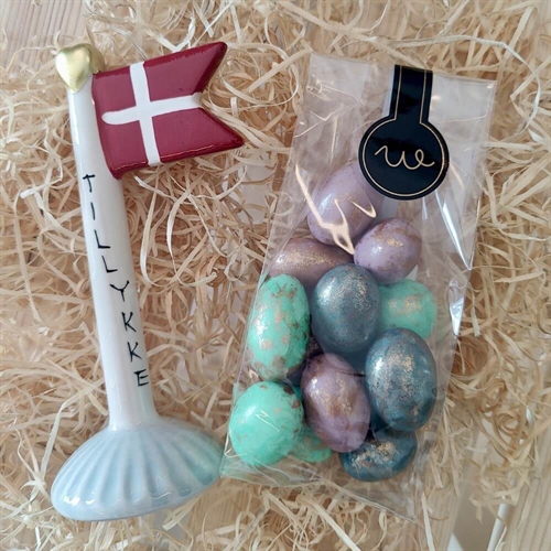 Gavekurv til mor med lys og tekst