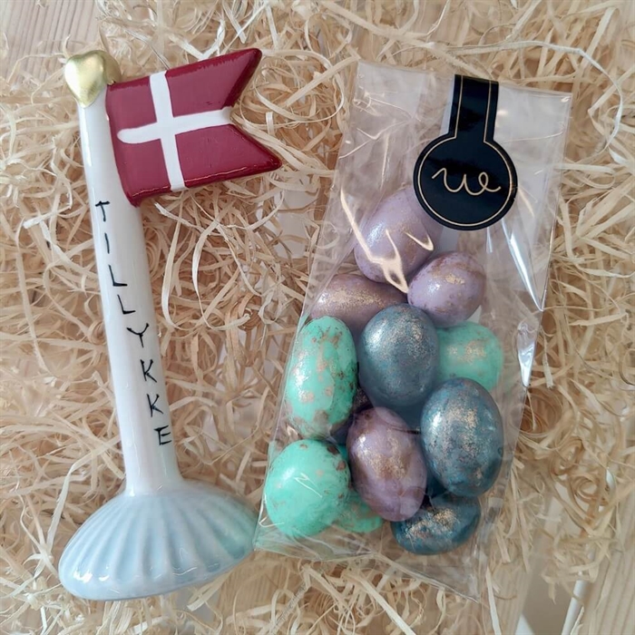 Gavekurv til mor med lys og tekst