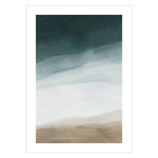 Plakat - Akvarell hav og sand