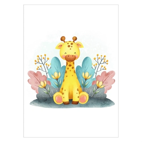 Akvarell Giraffe - plakat
