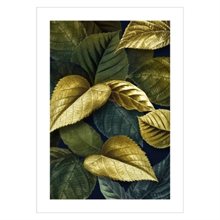 Plakat - Blader i nyanser av gull og grønt
