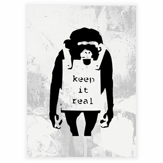Plakat - Keep it real abe af Banksy