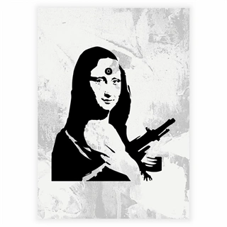 Plakat - Mona Lisa med en AK47 af Banksy