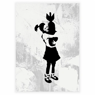 Plakat - Pige krammer missil af Banksy