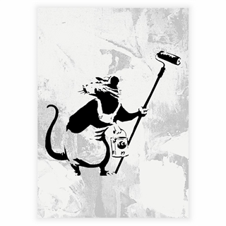 Plakat med malende rotte av Banksy