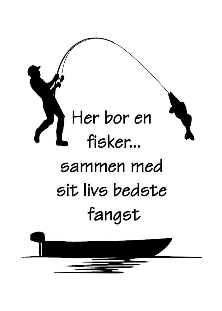 Her bor en fisker - Plakat