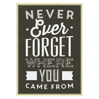 Plakat - Never ever forget where you came from