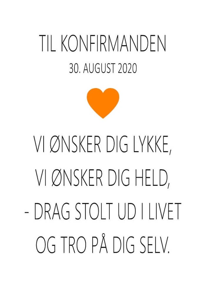 Koselig og personlig plakat til konfirmanten